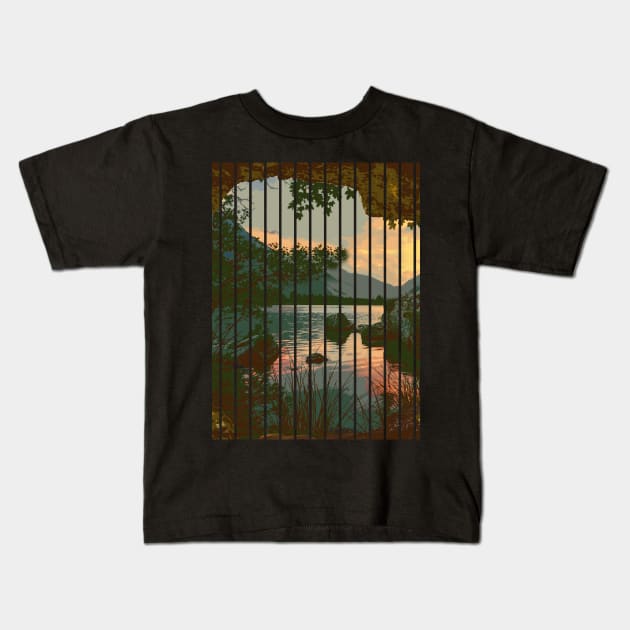 NATURE VERTICAL STIPES PATTERN ART Kids T-Shirt by HAVE SOME FUN